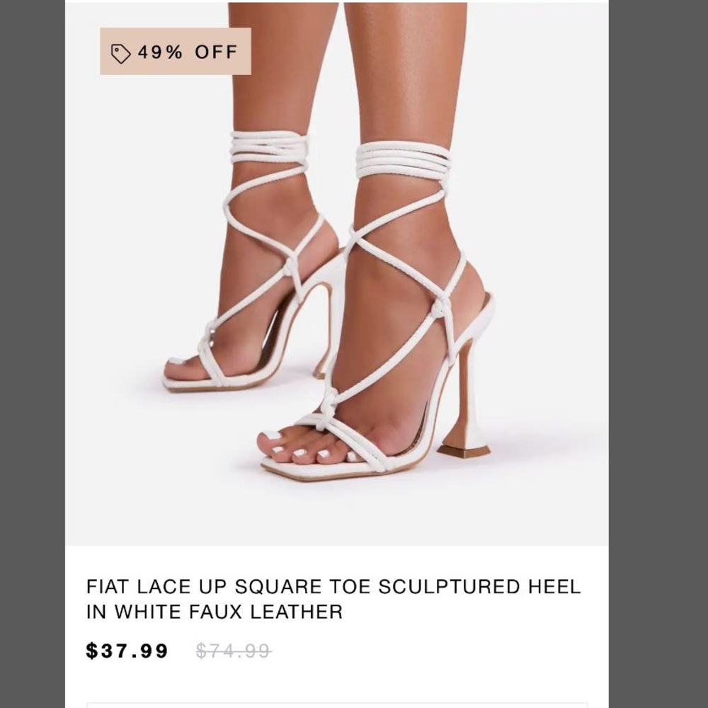 White heels from Ego official. Never worn. Size 7.